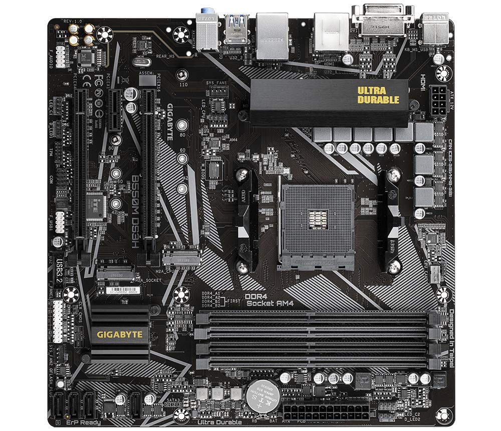 GIGABYTE B550M DS3H Ultra Durable AM4 Micro-ATX Motherboard