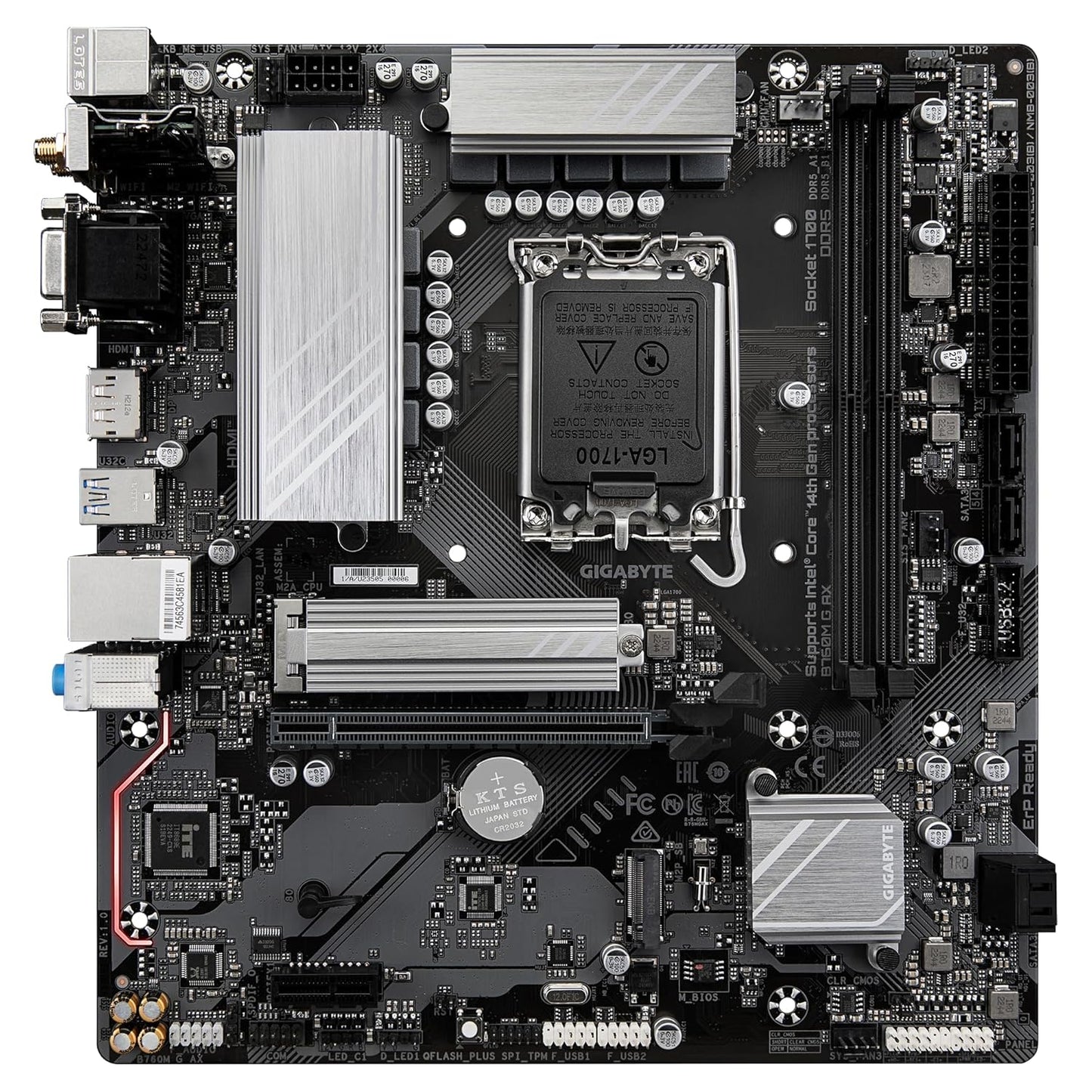 Gigabyte B760M G AX DDR5 Gaming Motherboard (Intel LGA 1700, Wi-Fi 6E)