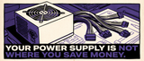 Retro illustration of a power supply unit with cables fanned out