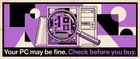 Retro illustration of an old desktop computer with a magnifying glass over its open side panel