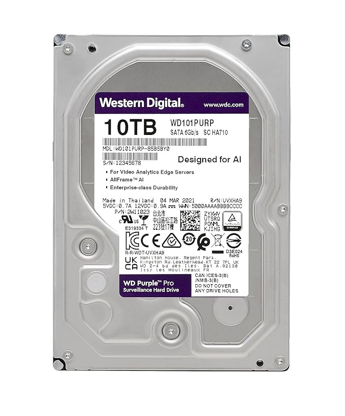 Western Digital Purple Pro 10TB 3.5" Surveillance Internal Hard Drive