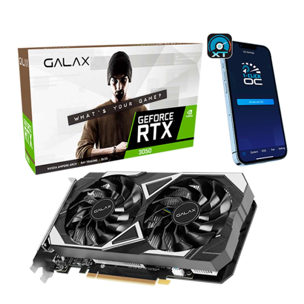 GALAX GeForce RTX 3050 6GB GDDR6 Dual Fan Graphics Card | 1-Click OC