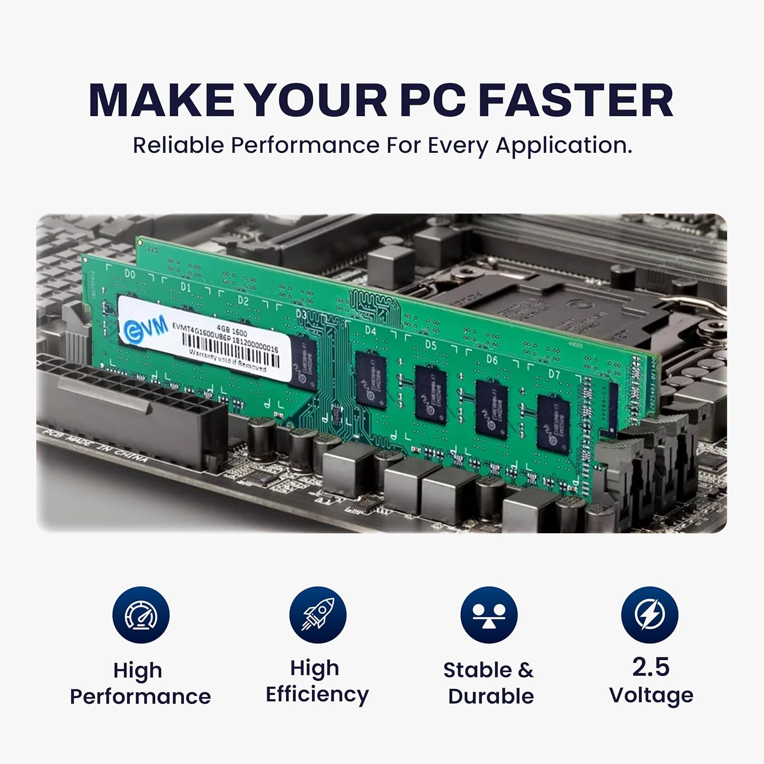 EVM 4GB DDR3 1600MHz Desktop RAM