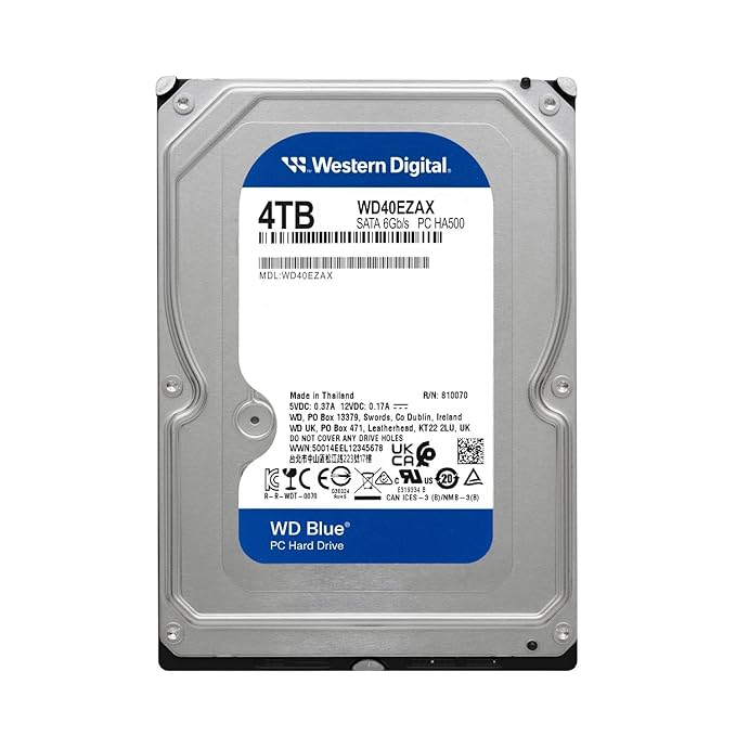 Western Digital Blue 4TB 3.5" SATA III Desktop Internal Hard Drive