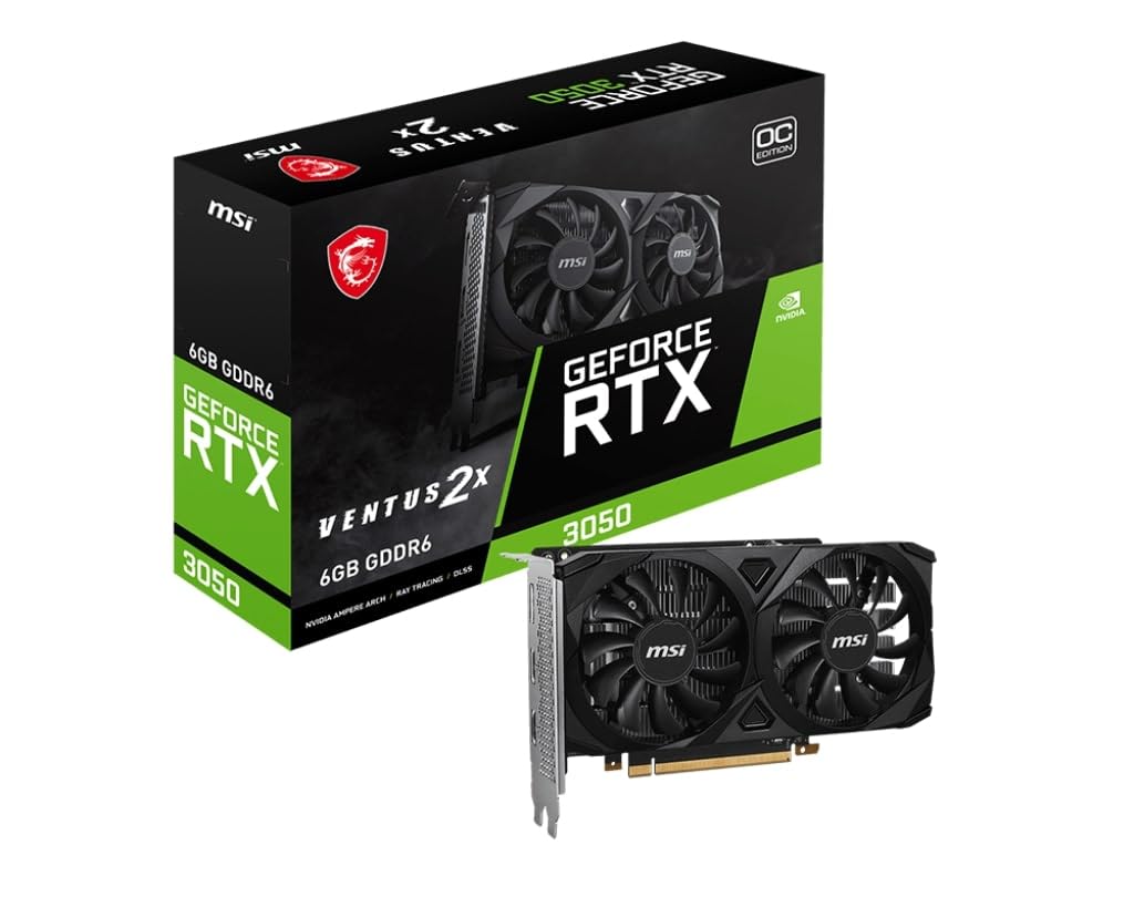 MSI GeForce RTX 3050 VENTUS 2X OC 6GB GDDR6 Graphics Card
