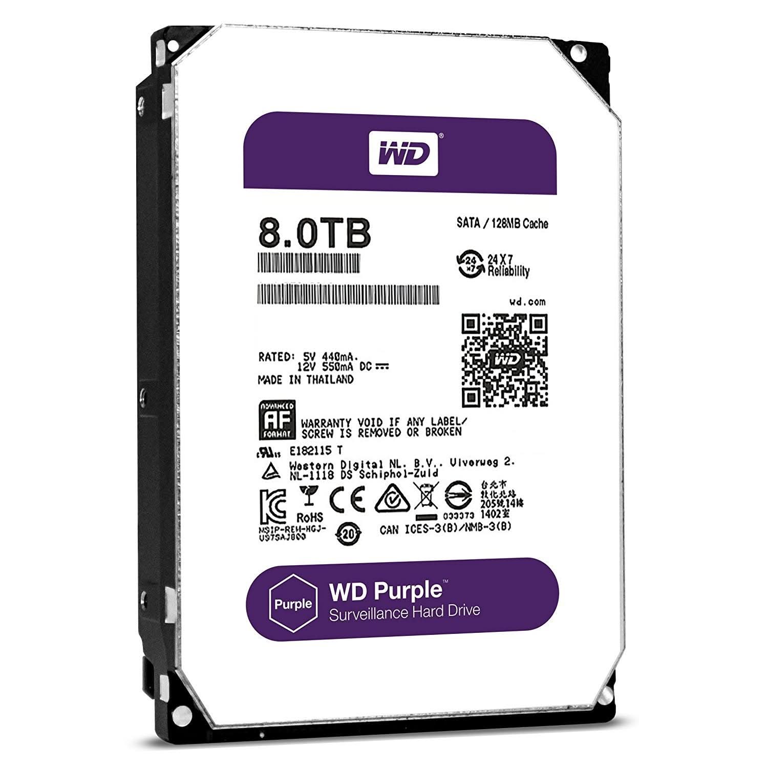 Western Digital Purple 8TB 3.5" SATA Surveillance Internal Hard Drive