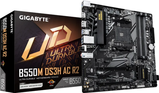 GIGABYTE B550M DS3H AC R2 AM4 Micro-ATX Motherboard with Wi-Fi