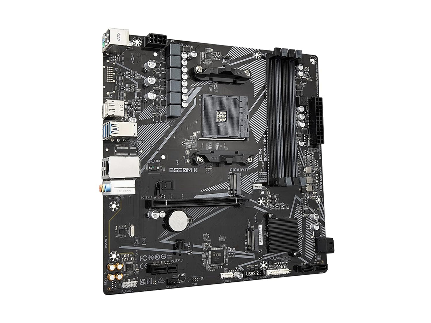 GIGABYTE B550M-K AM4 Micro-ATX Motherboard with PCIe 4.0 Support
