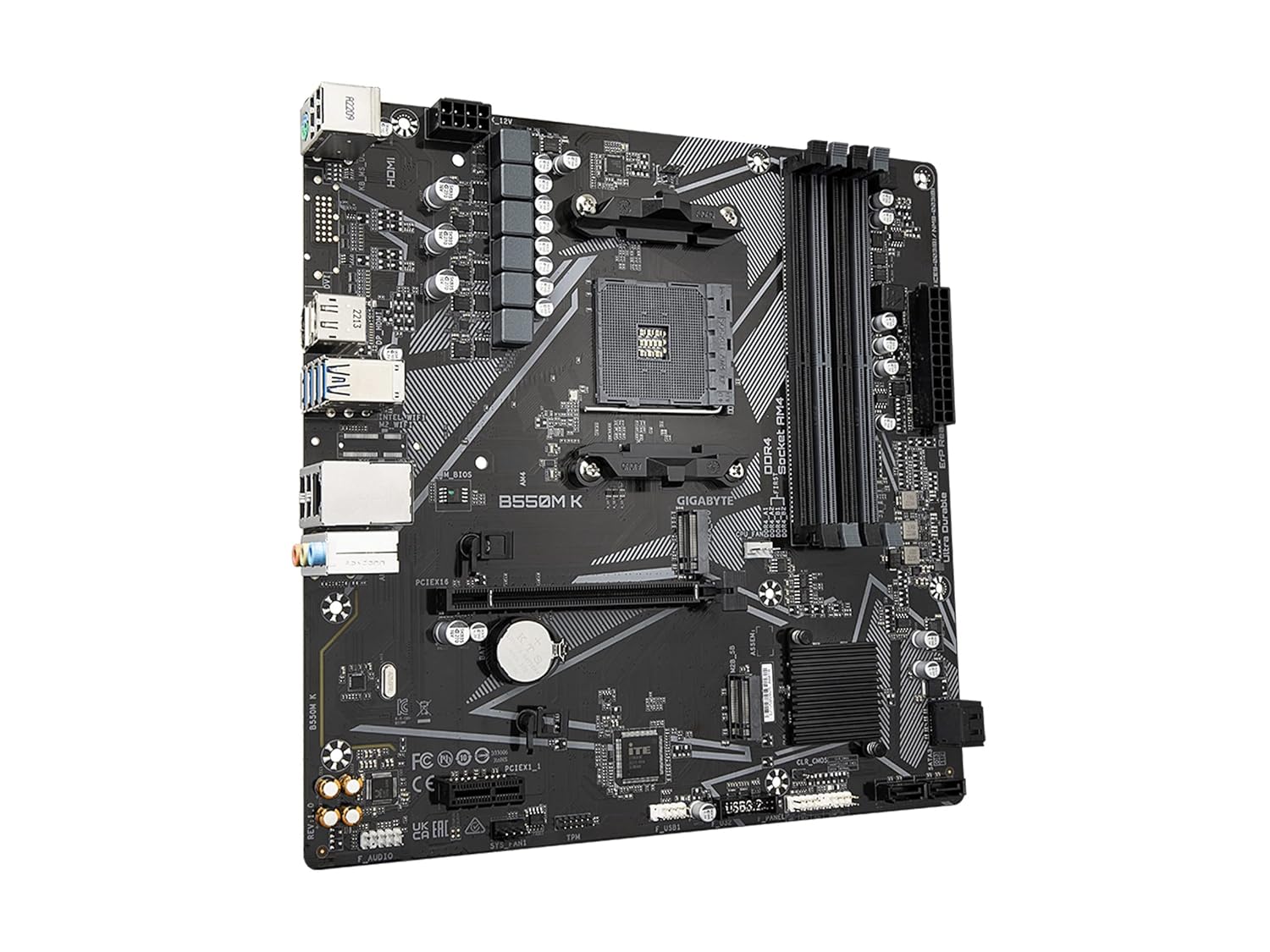 GIGABYTE B550M-K AM4 Micro-ATX Motherboard with PCIe 4.0 Support