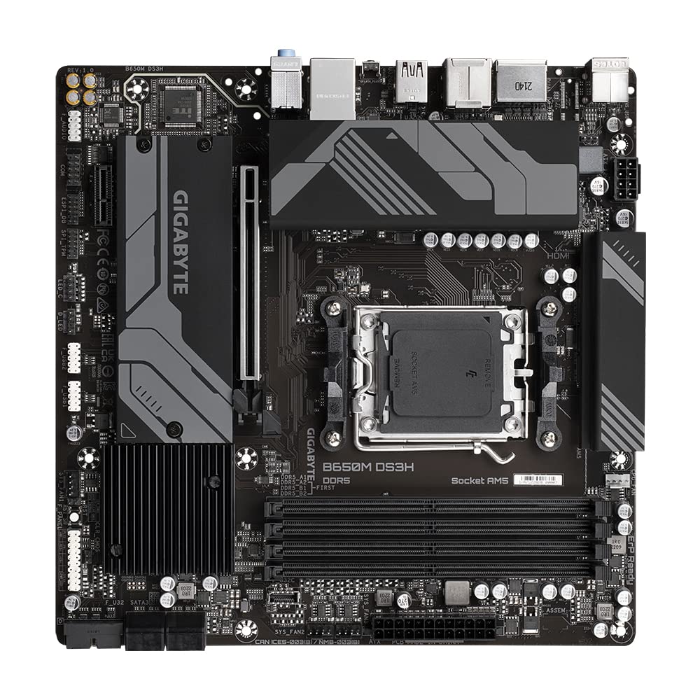 GIGABYTE B650M DS3H AM5 Micro-ATX Motherboard with DDR5 & PCIe 4.0