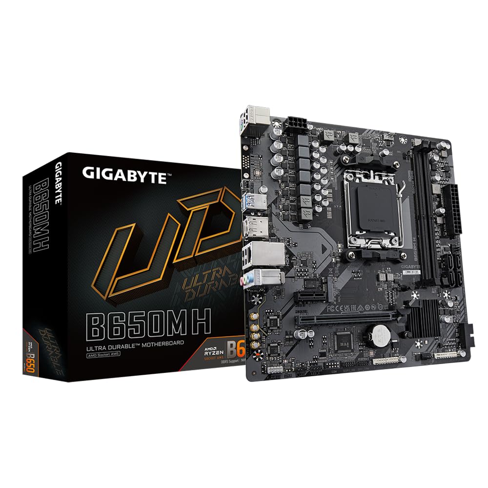 GIGABYTE B650M H AMD AM5 Micro-ATX Motherboard | DDR5, PCIe 4.0