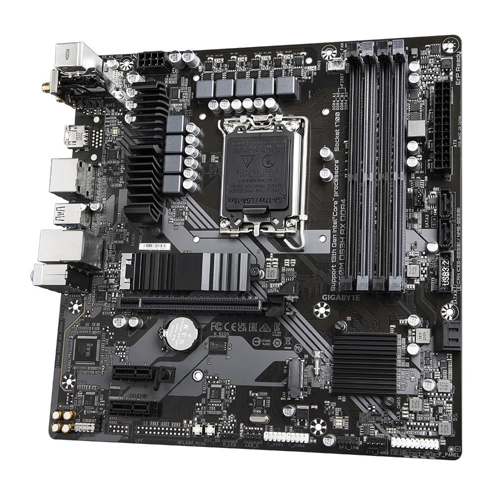 GIGABYTE B760M DS3H AX DDR4 Micro-ATX Motherboard | LGA 1700, Wi-Fi 6E