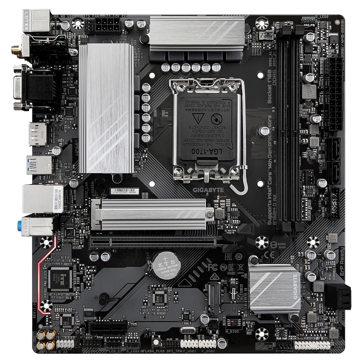 Gigabyte B760M G AX DDR5 Gaming Motherboard (Intel LGA 1700, Wi-Fi 6E)