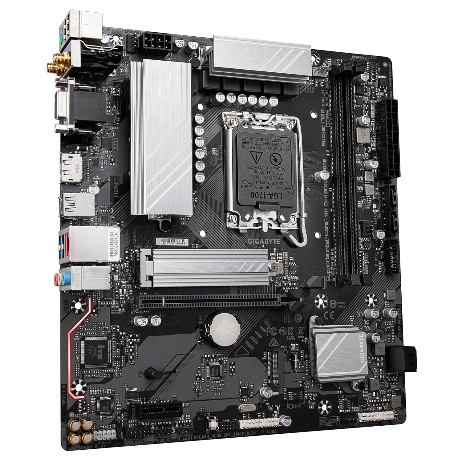 Gigabyte B760M G AX DDR5 Gaming Motherboard (Intel LGA 1700, Wi-Fi 6E)