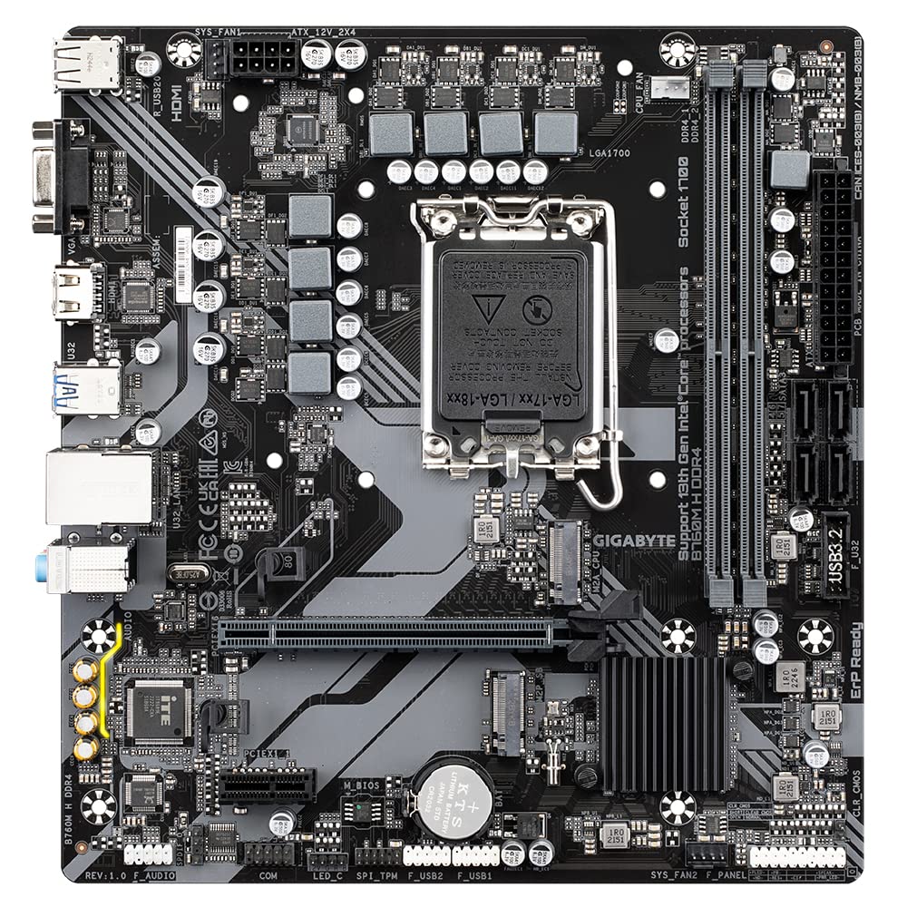 GIGABYTE B760M H DDR4 Motherboard (Intel LGA 1700, Micro-ATX)