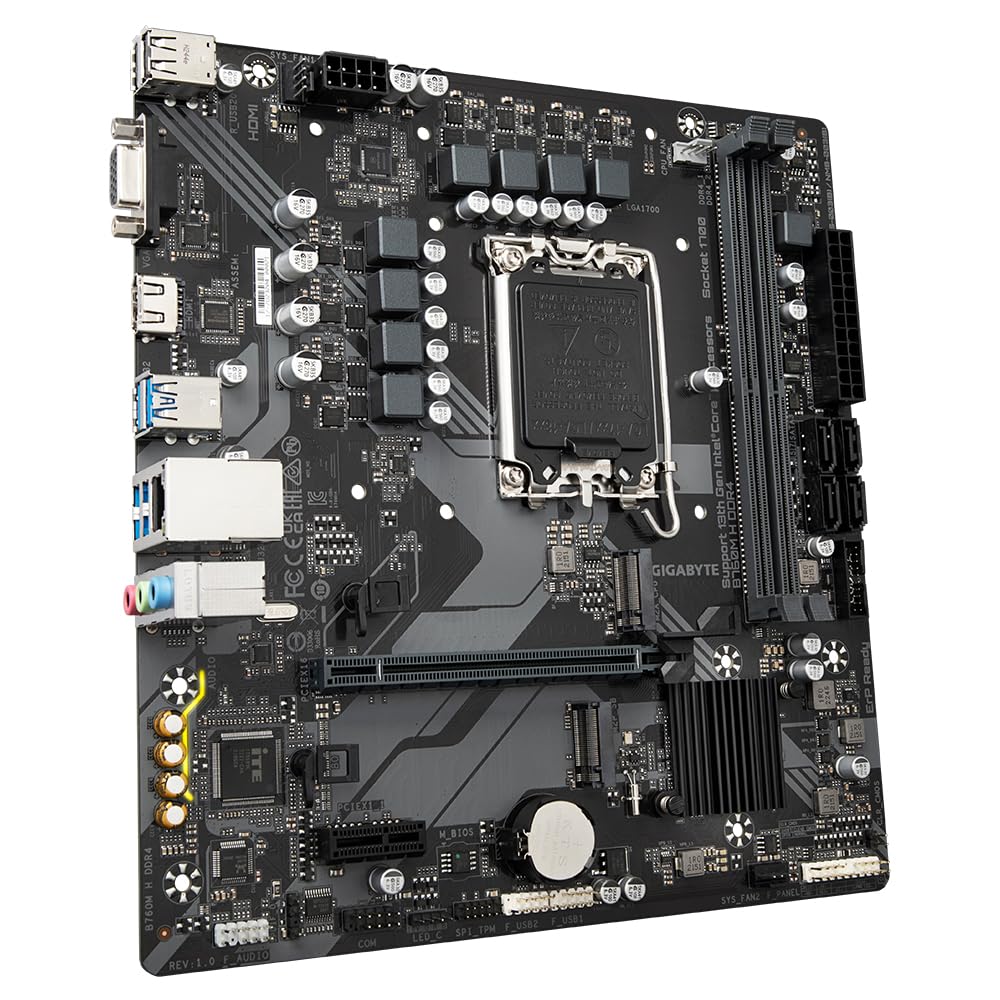GIGABYTE B760M H DDR4 Motherboard (Intel LGA 1700, Micro-ATX)