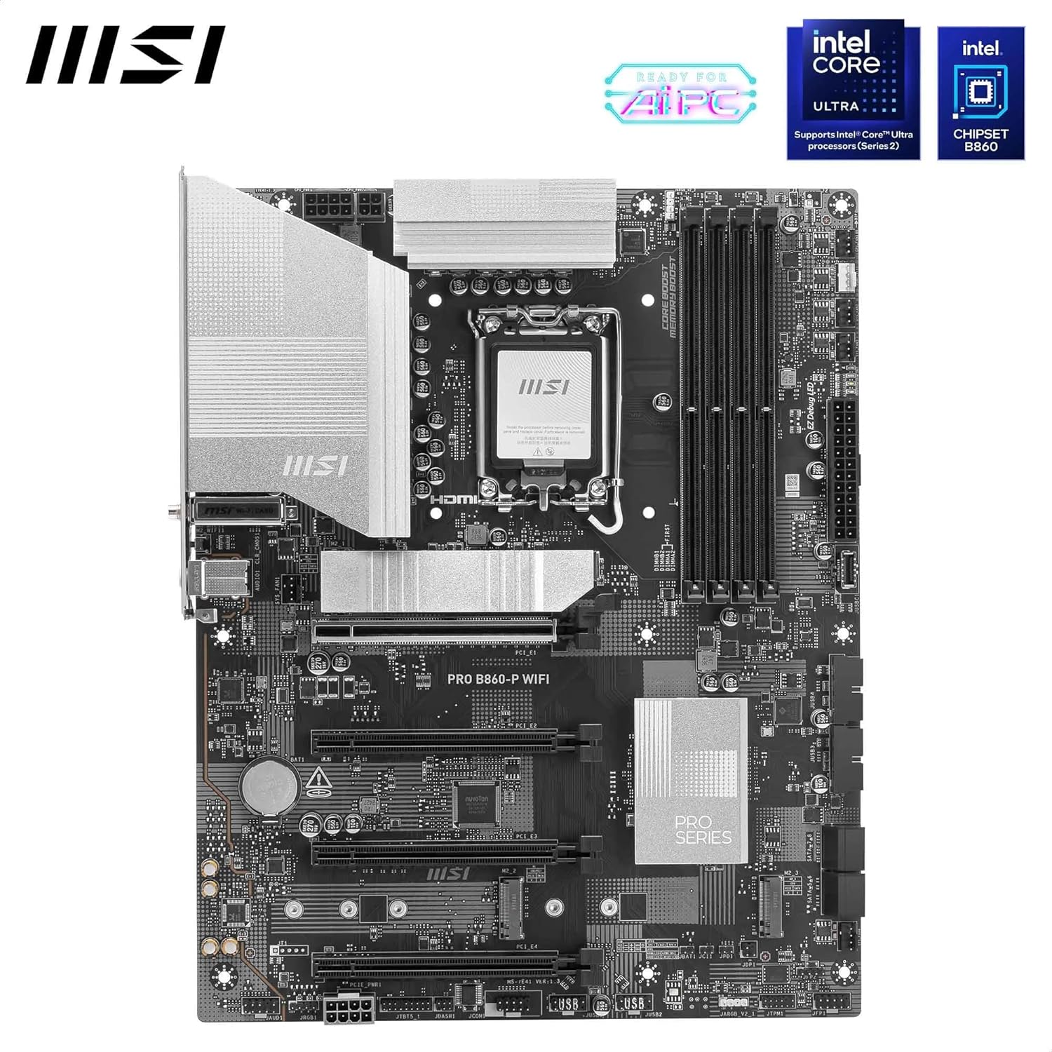 MSI PRO B860-P WiFi Motherboard – ATX | Intel Core Ultra Series 2 | Wi-Fi 7
