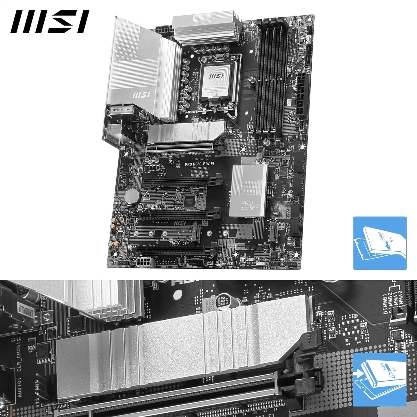 MSI PRO B860-P WiFi Motherboard – ATX | Intel Core Ultra Series 2 | Wi-Fi 7