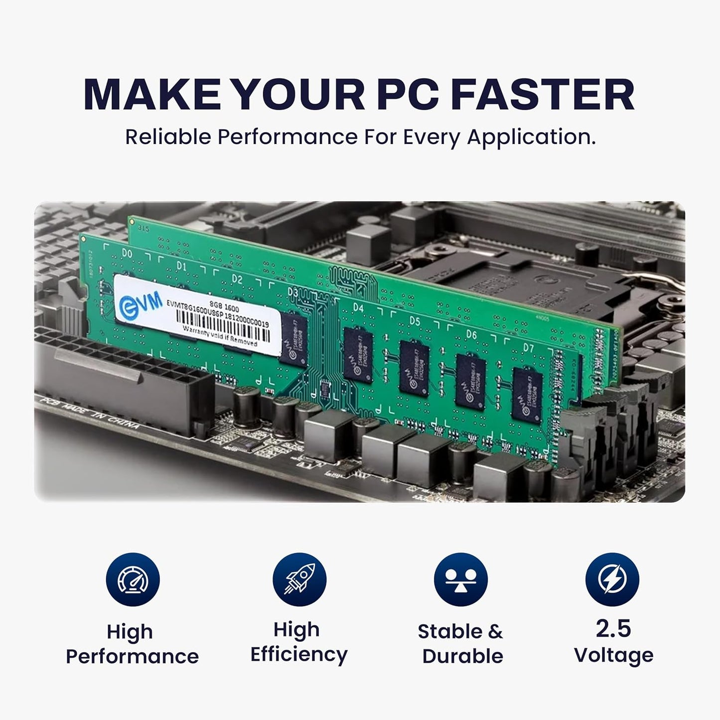EVM 8GB DDR3 1600MHz Desktop RAM