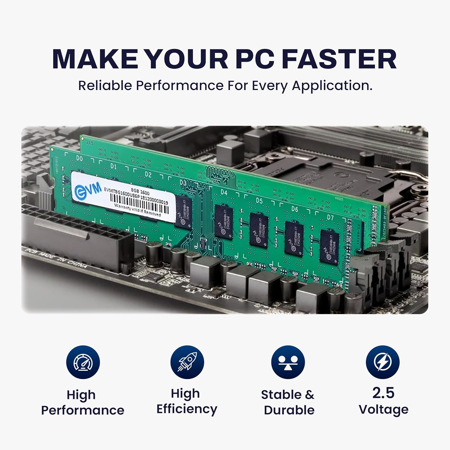 EVM 8GB DDR3 1600MHz Desktop RAM