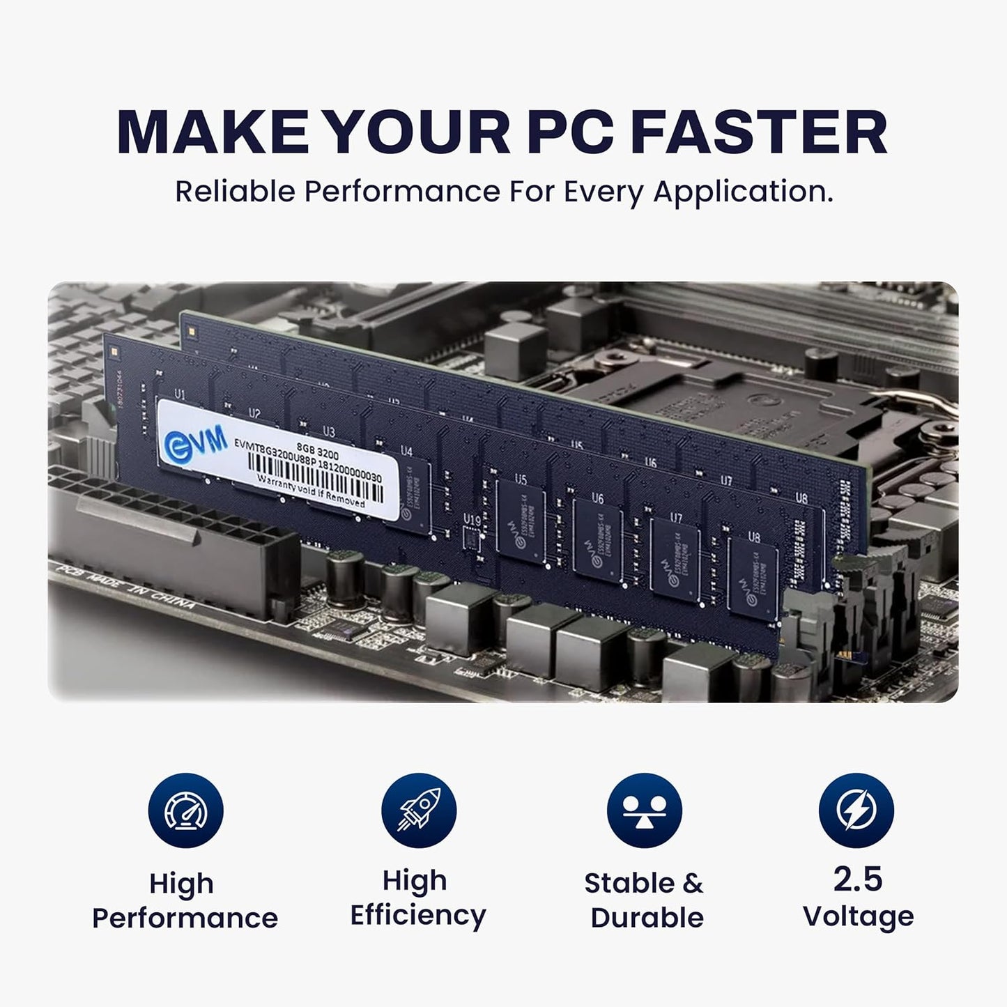EVM 8GB DDR4 3200MHz Desktop RAM