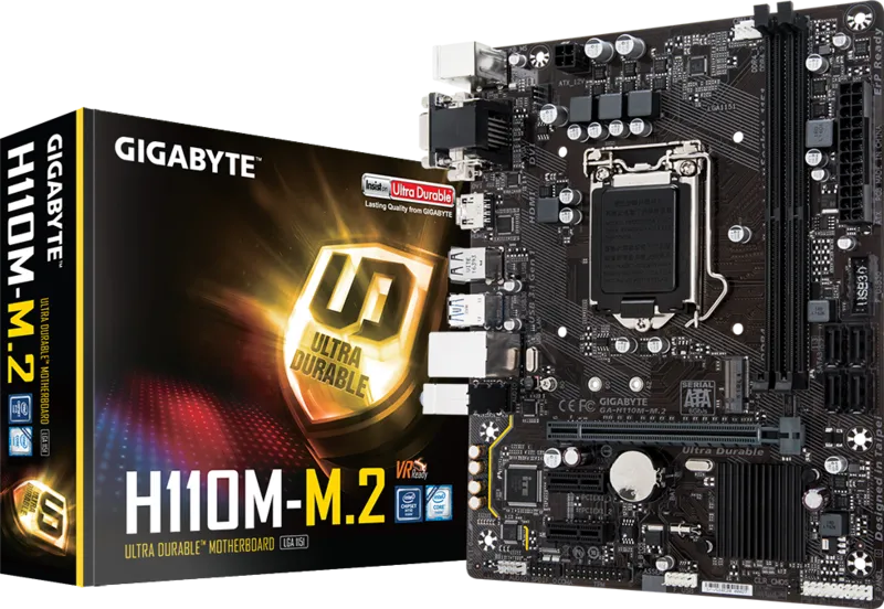GIGABYTE H110M-M.2 DDR4 Motherboard (Intel 6th & 7th Gen Support)