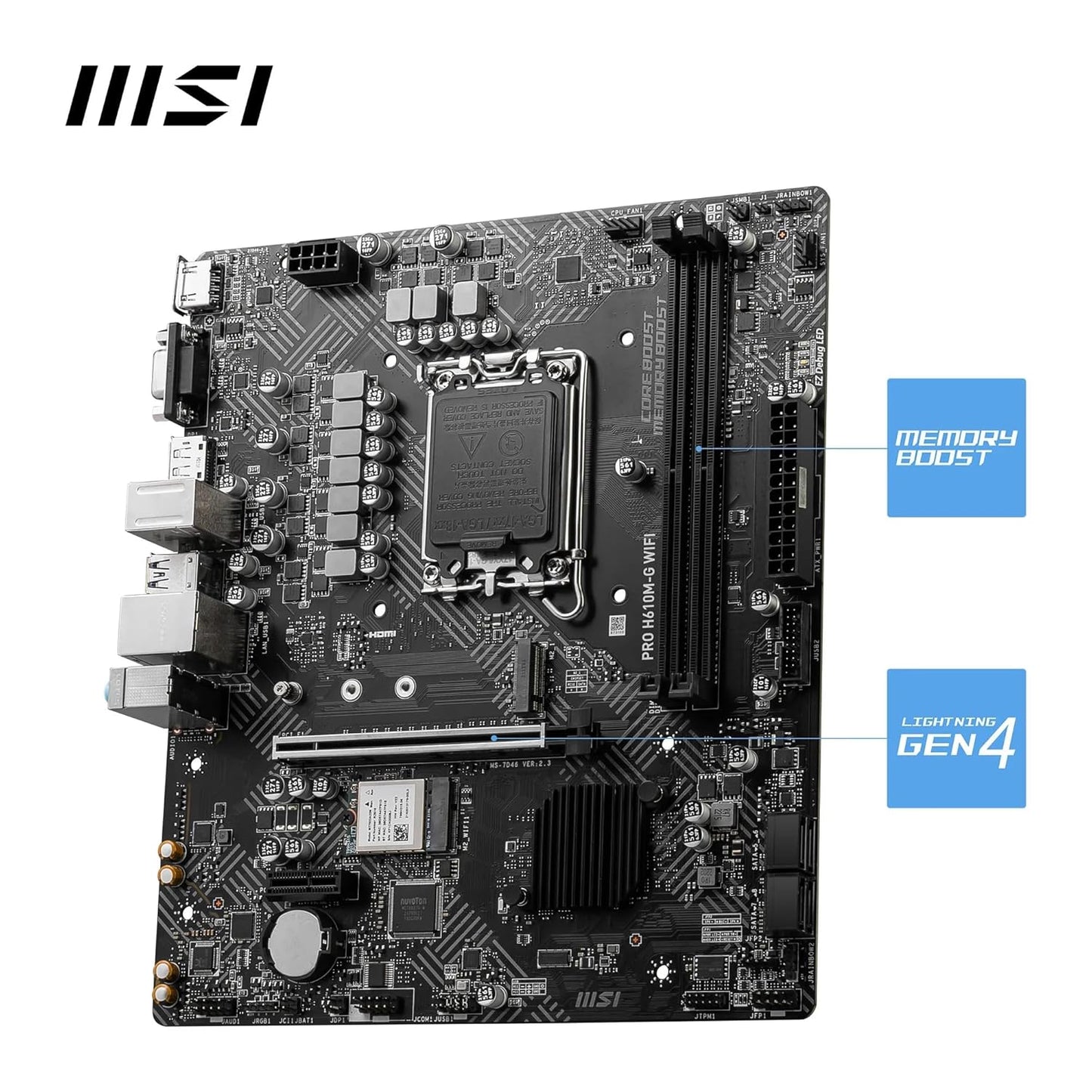 MSI PRO H610M-G WiFi Motherboard – Micro-ATX | LGA 1700 | DDR5 | Wi-Fi 6E