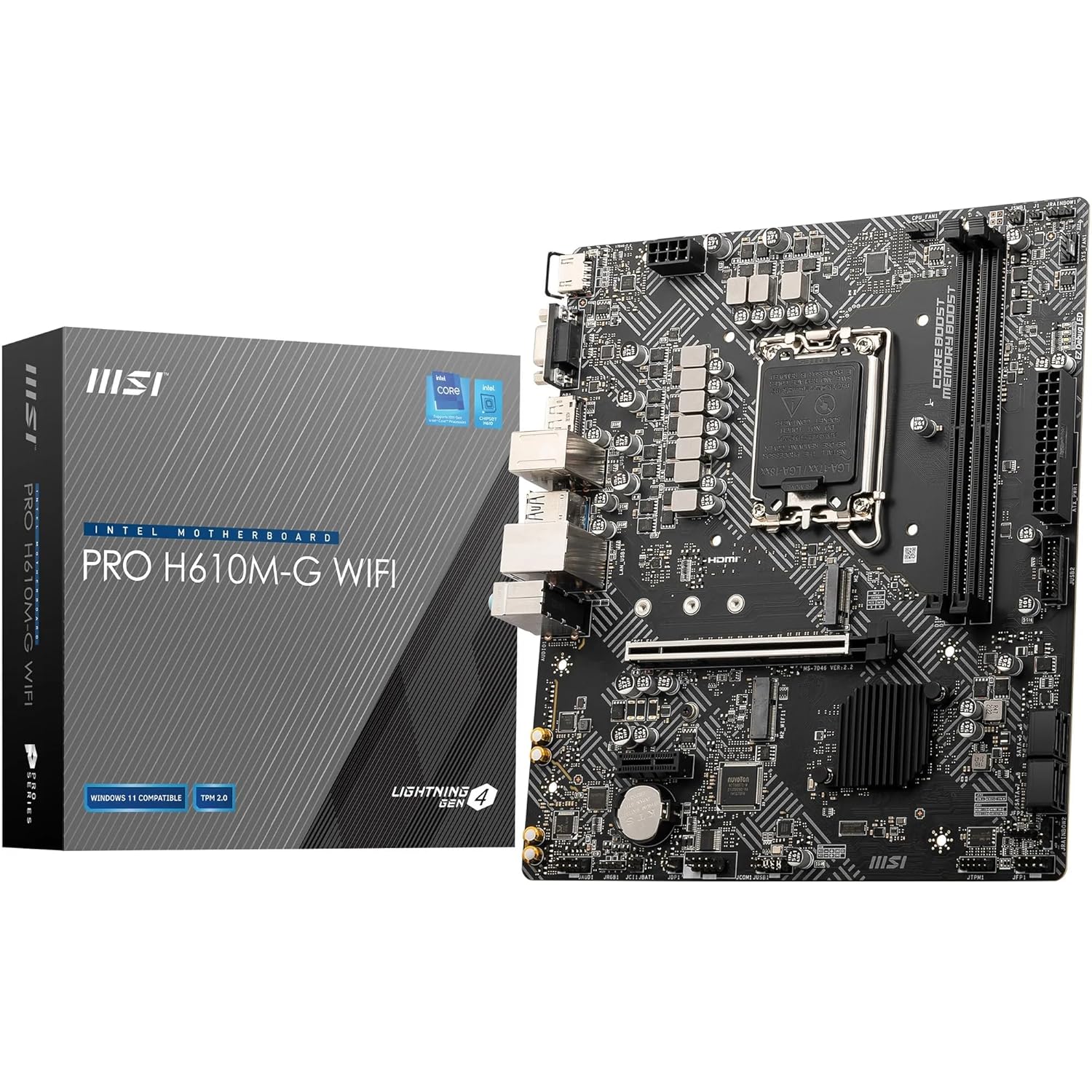 MSI PRO H610M-G WiFi Motherboard – Micro-ATX | LGA 1700 | DDR5 | Wi-Fi 6E