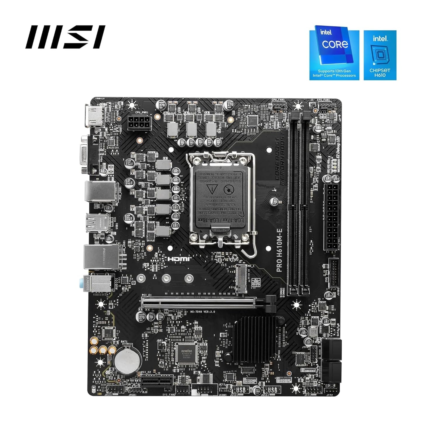 MSI PRO H610M-E Motherboard – Micro-ATX | LGA 1700 | DDR5 | PCIe 4.0