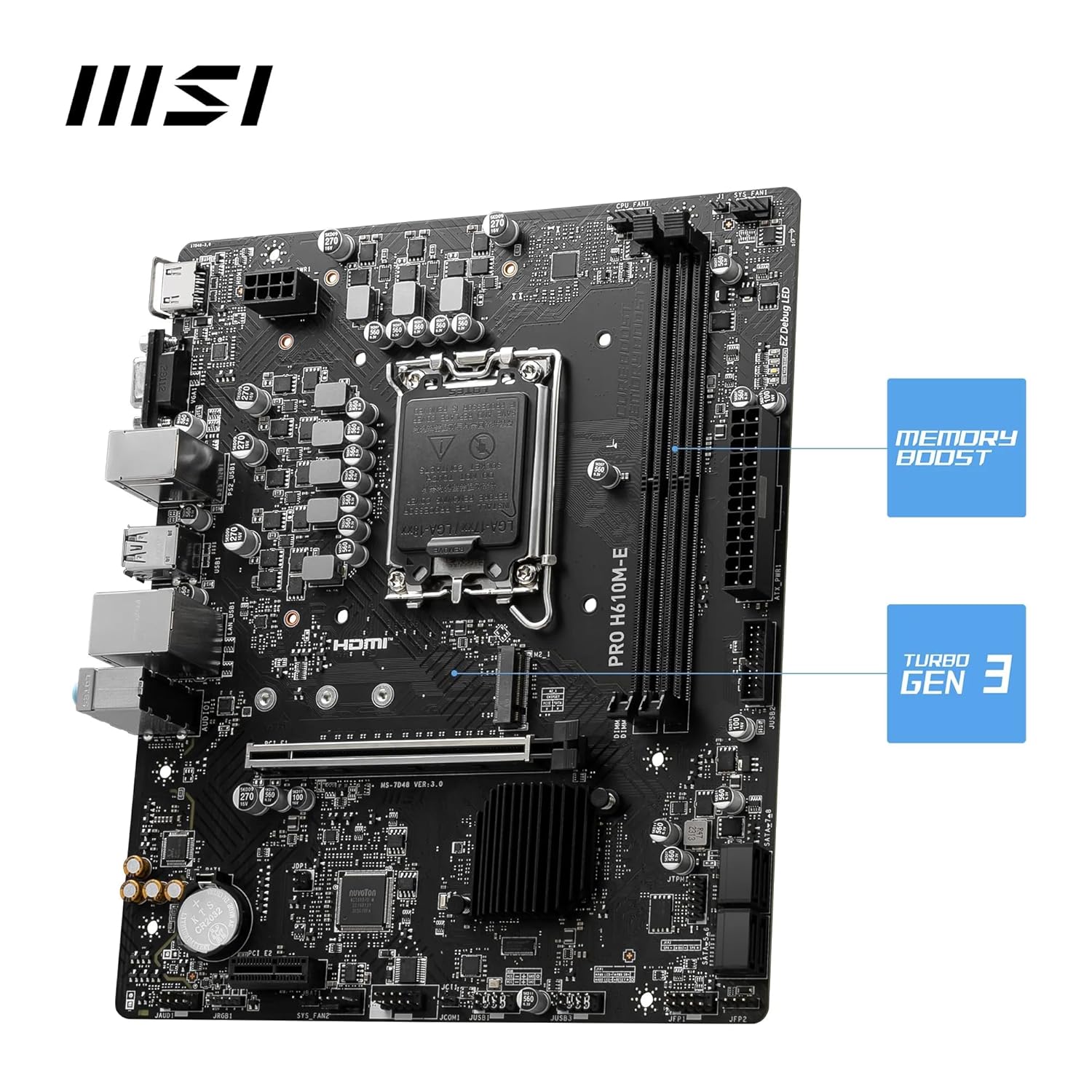 MSI PRO H610M-E Motherboard – Micro-ATX | LGA 1700 | DDR5 | PCIe 4.0