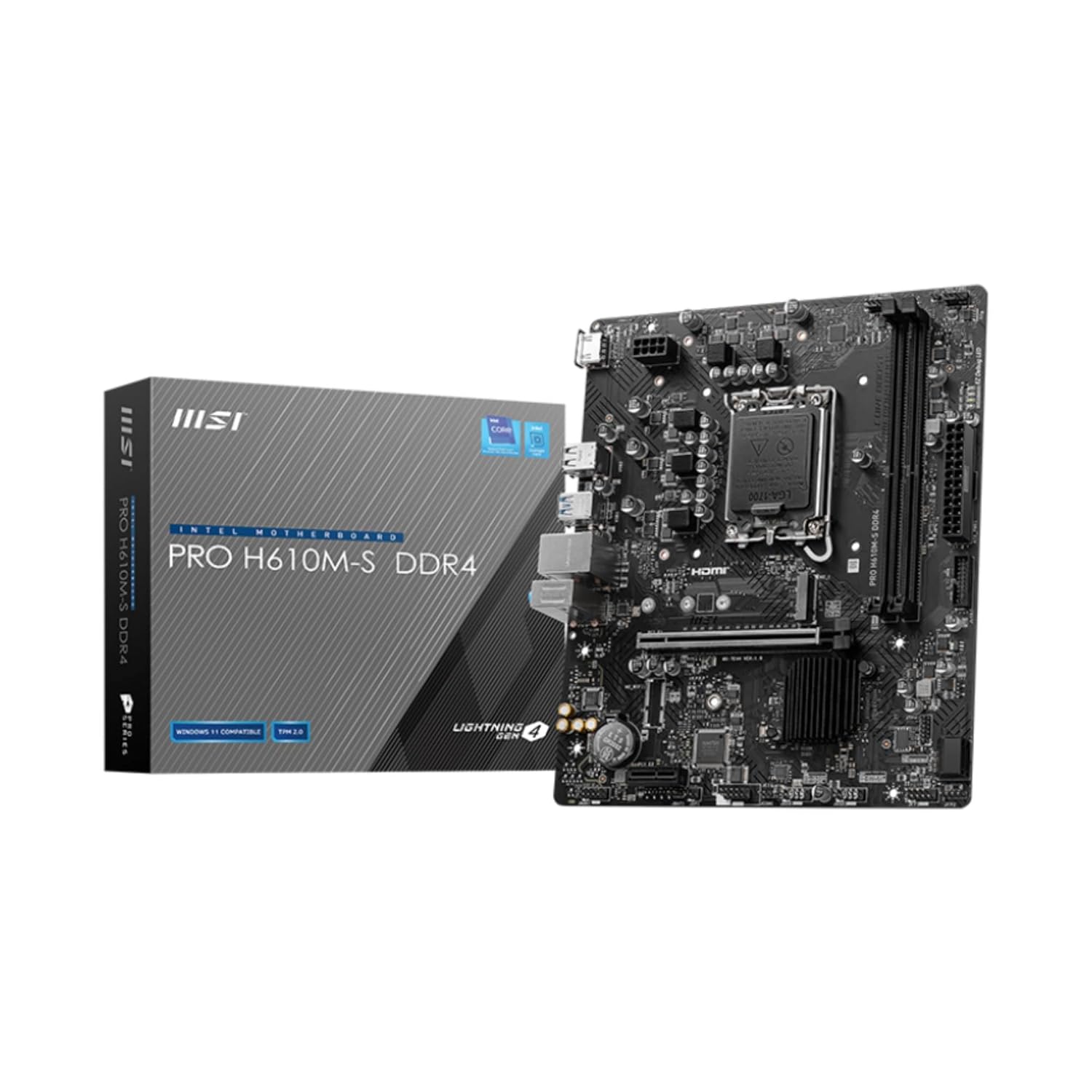 MSI PRO H610M-S DDR4 Motherboard – Micro-ATX | LGA 1700 | DDR4 | PCIe 4.0