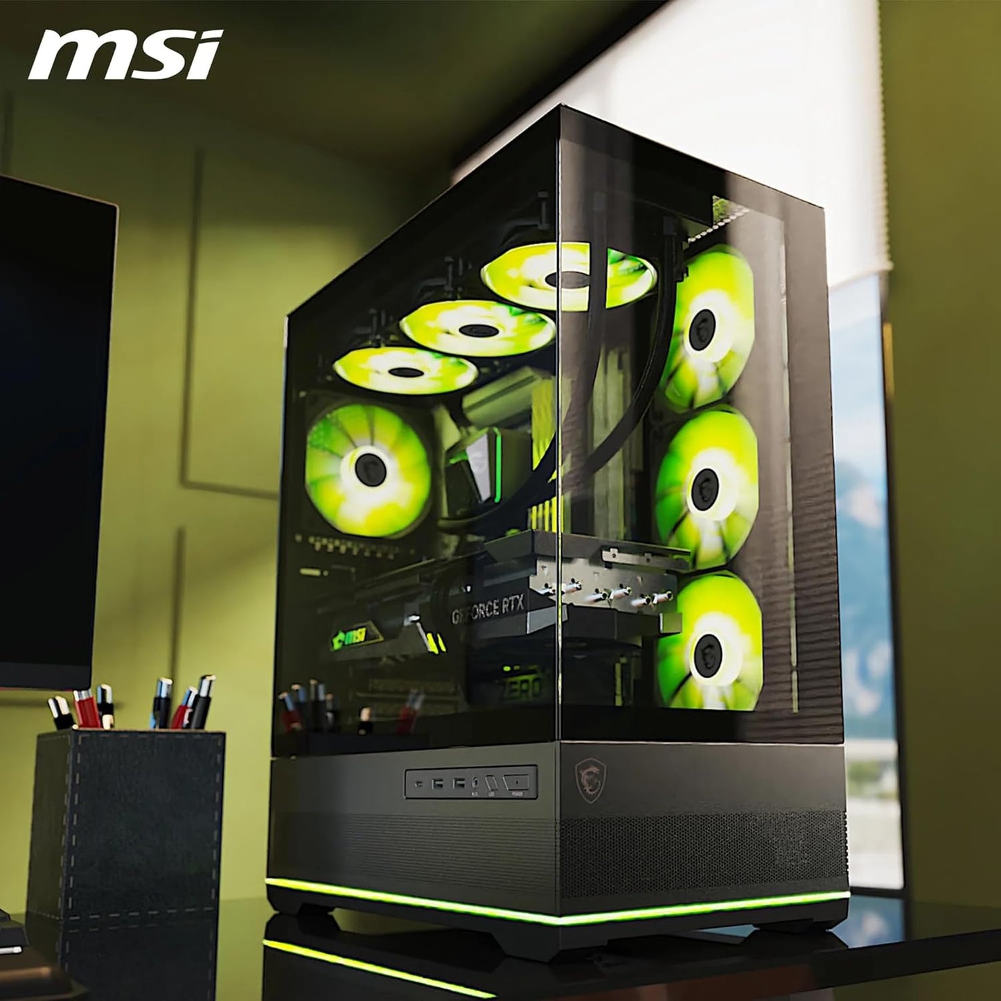 MSI MAG PANO 110R PZ Mid-Tower Gaming Cabinet | ARGB Fans | Back