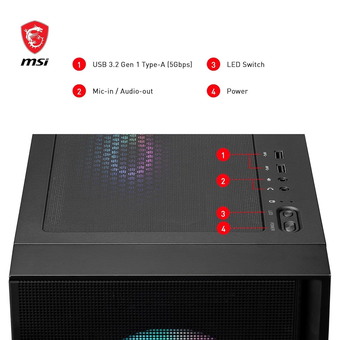 MSI MAG Forge 320R Airflow Mid-Tower Gaming Cabinet | ARGB Fans