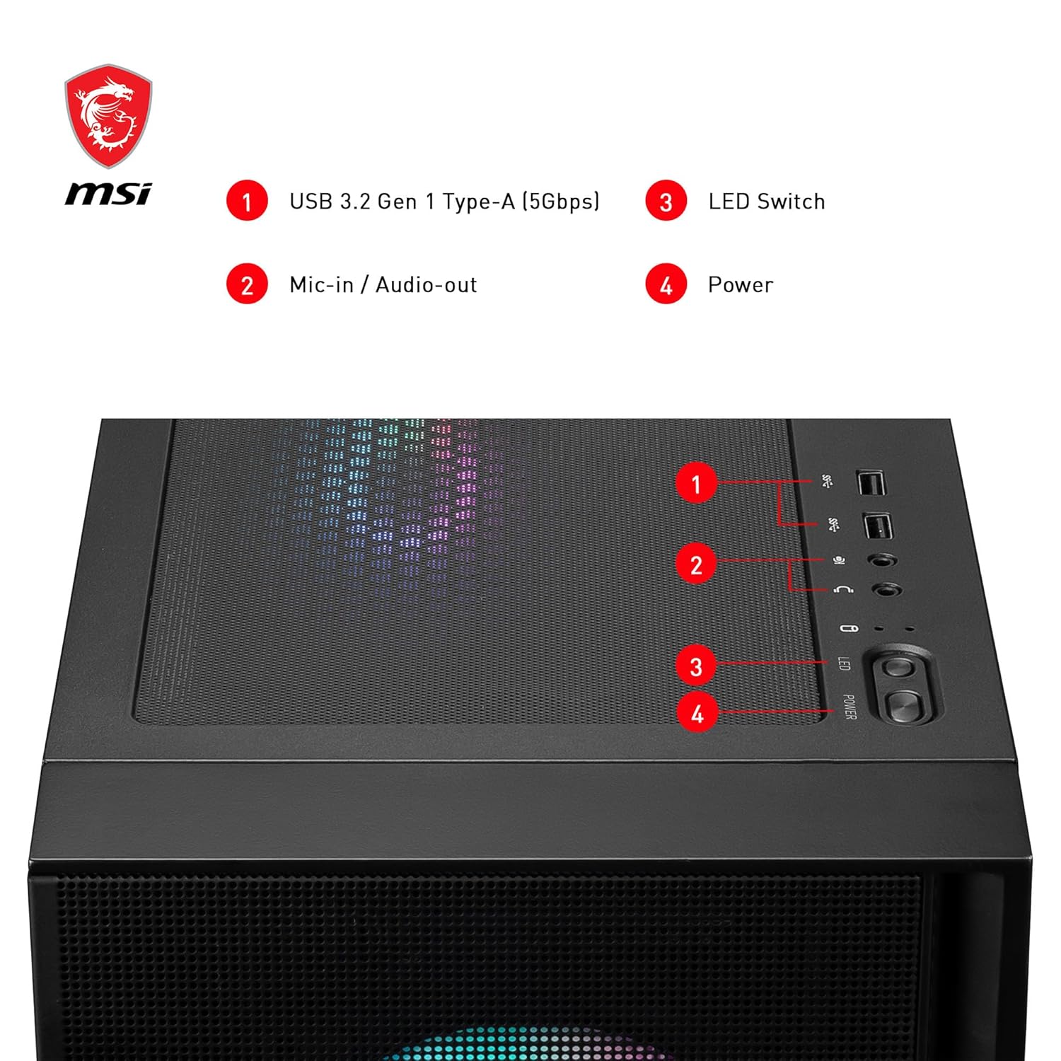 MSI MAG Forge 320R Airflow Mid-Tower Gaming Cabinet | ARGB Fans
