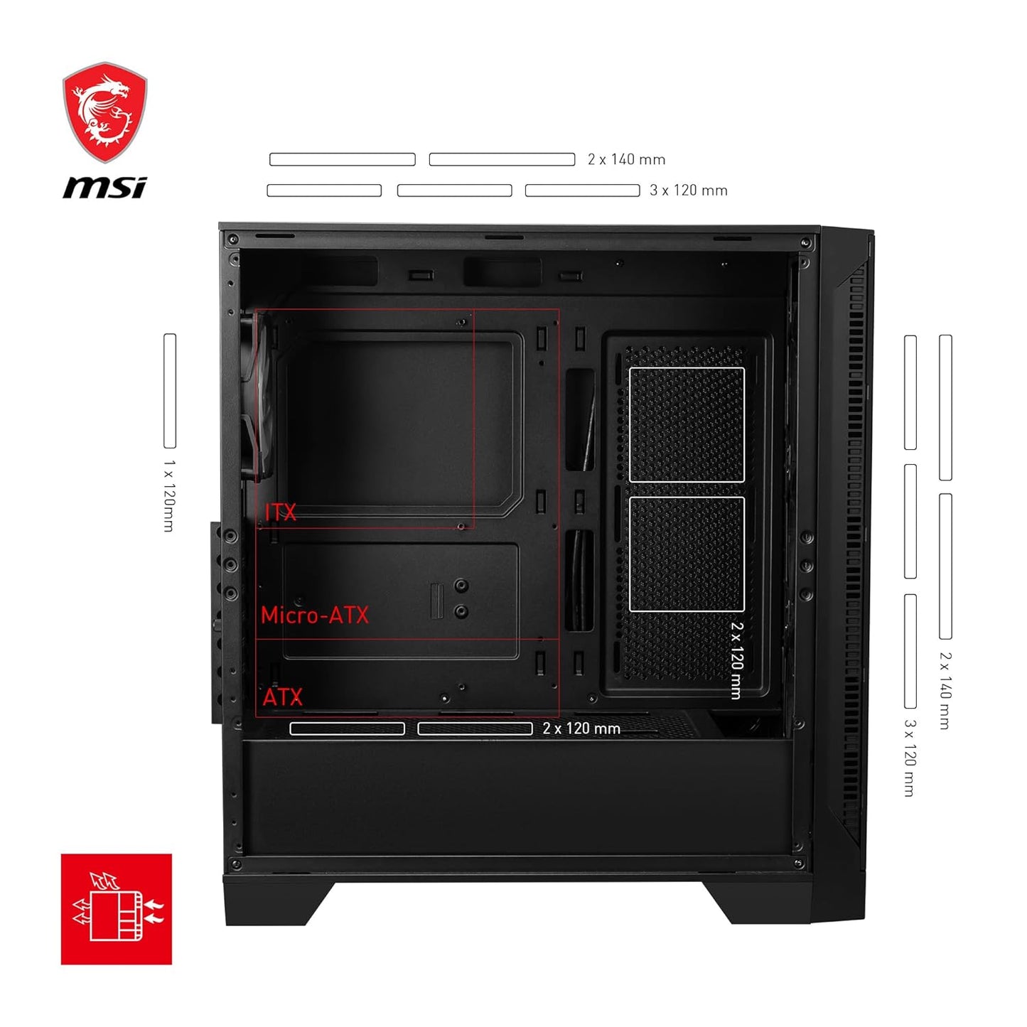 MSI MAG Forge 320R Airflow Mid-Tower Gaming Cabinet | ARGB Fans