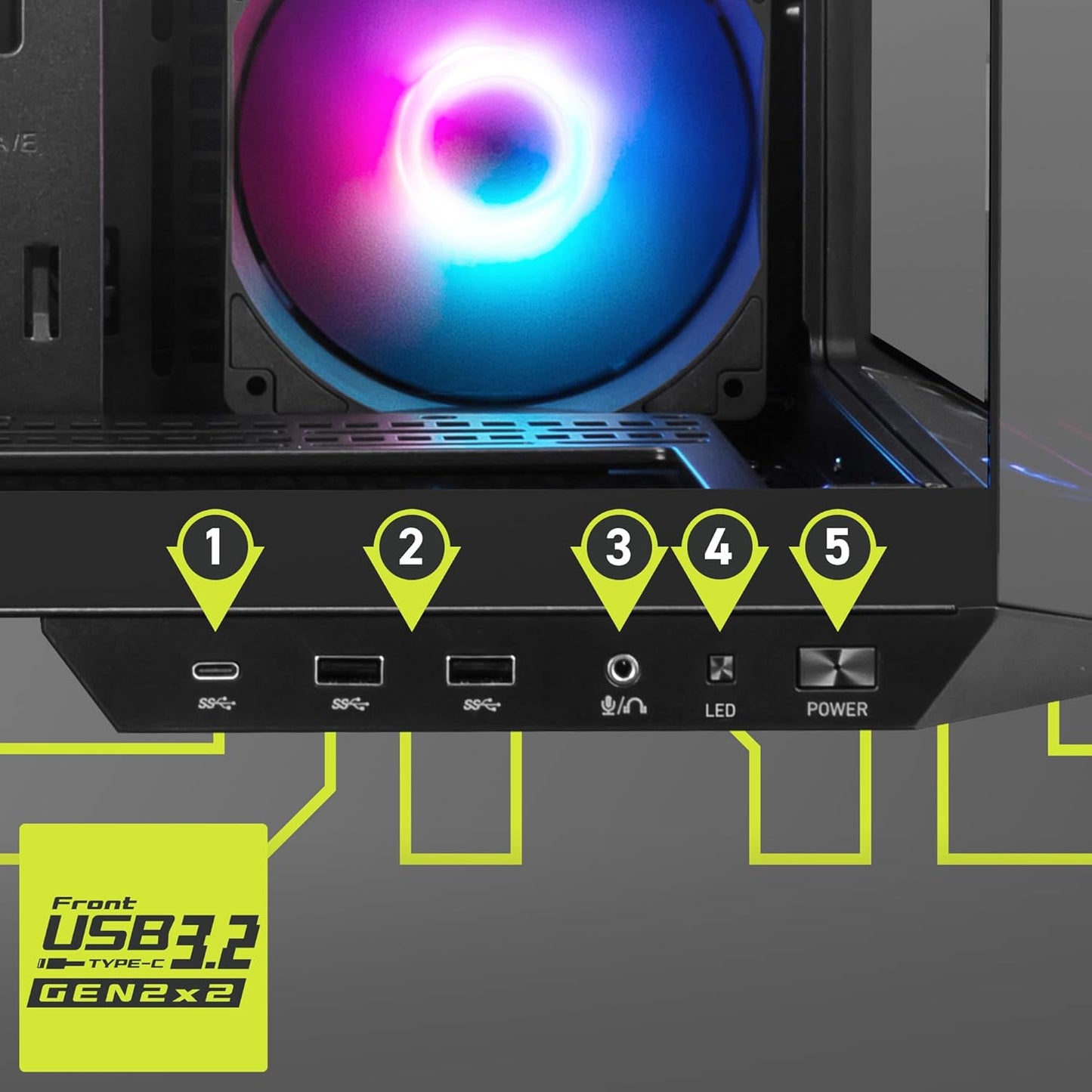 MSI MAG PANO 100R PZ Black Mid-Tower Gaming Cabinet | 4× ARGB Fans