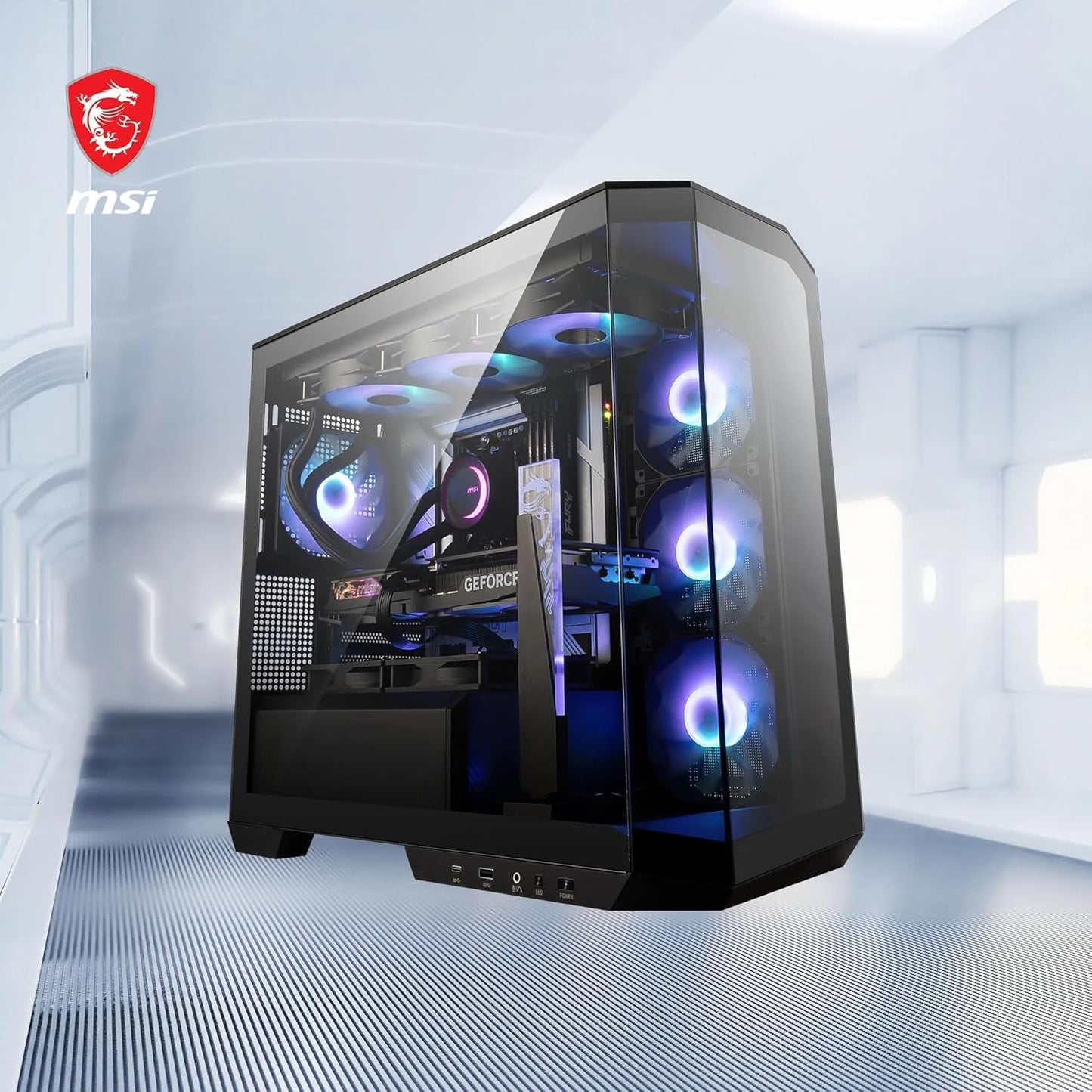 MSI MAG PANO M100R PZ Black Mid-Tower Gaming Cabinet | ARGB Fans