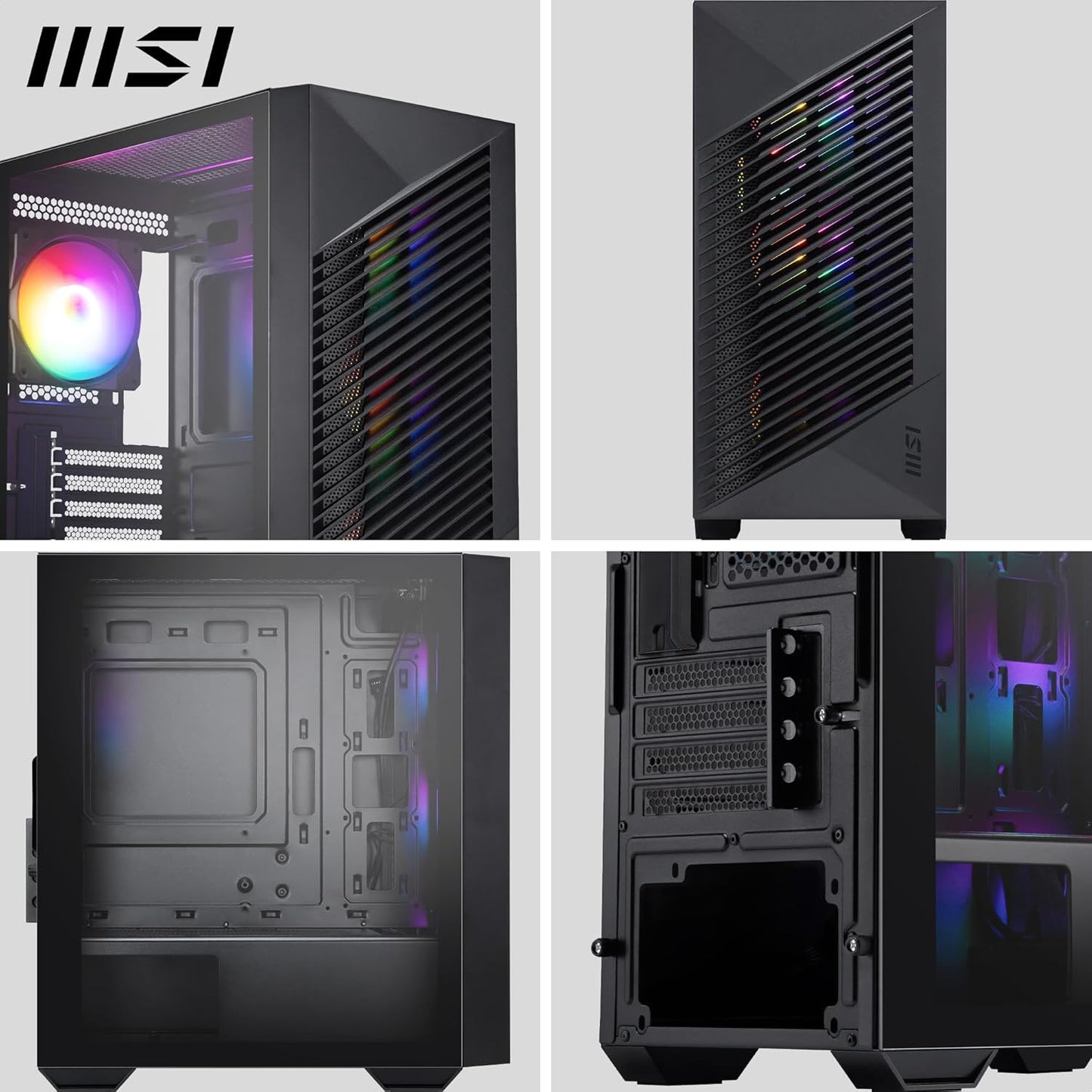 MSI PRO Forge M050A Mini Tower PC Case | Micro-ATX | 4× ARGB Fans