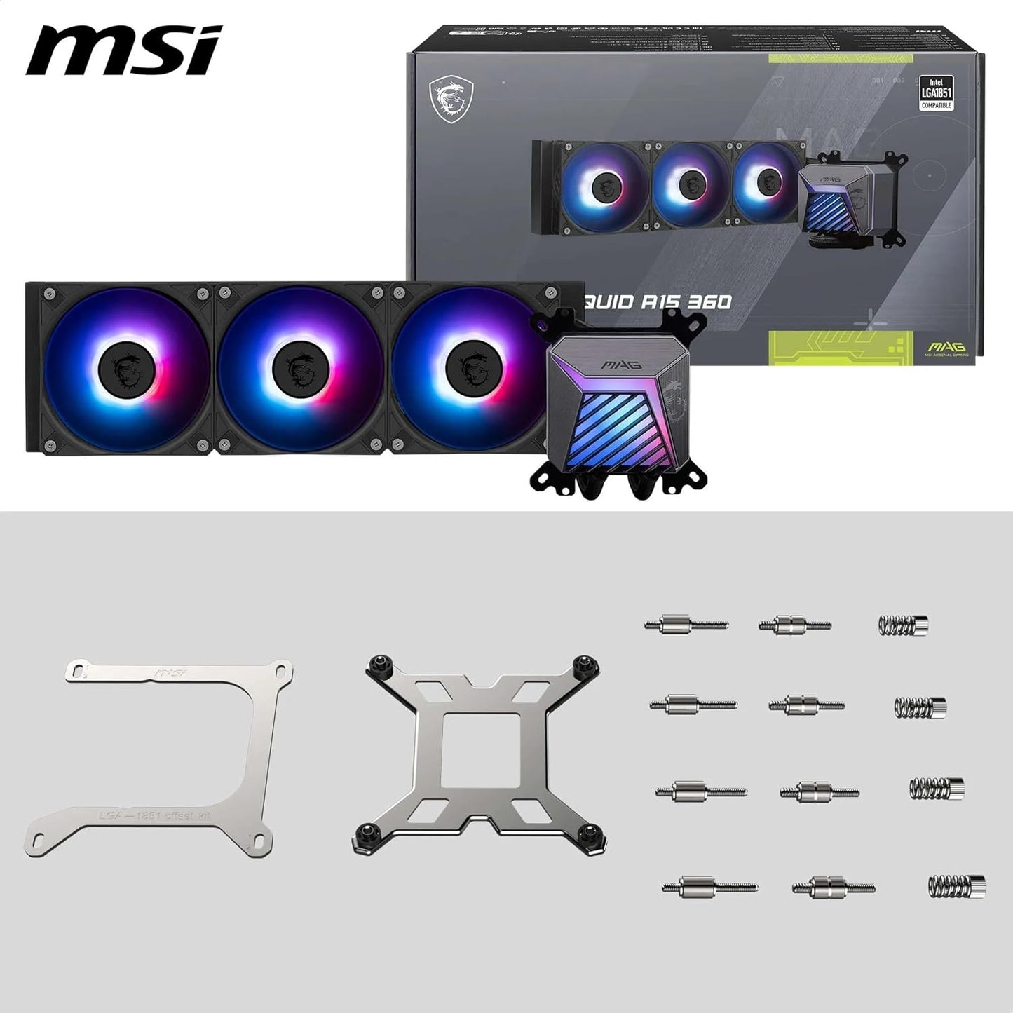 MSI MAG CORELIQUID A15 360 ARGB AIO CPU Liquid Cooler