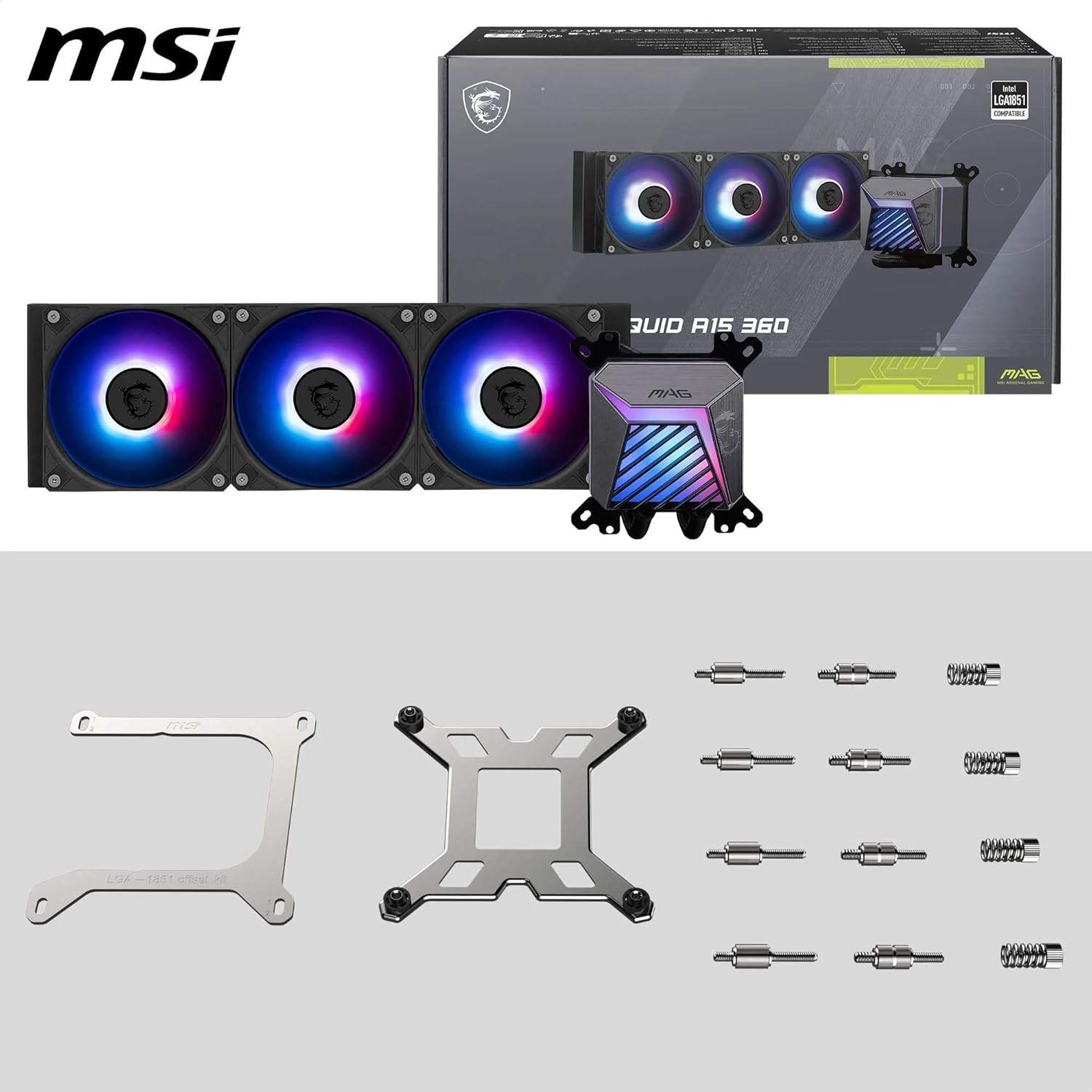 MSI MAG CORELIQUID A15 360 ARGB AIO CPU Liquid Cooler