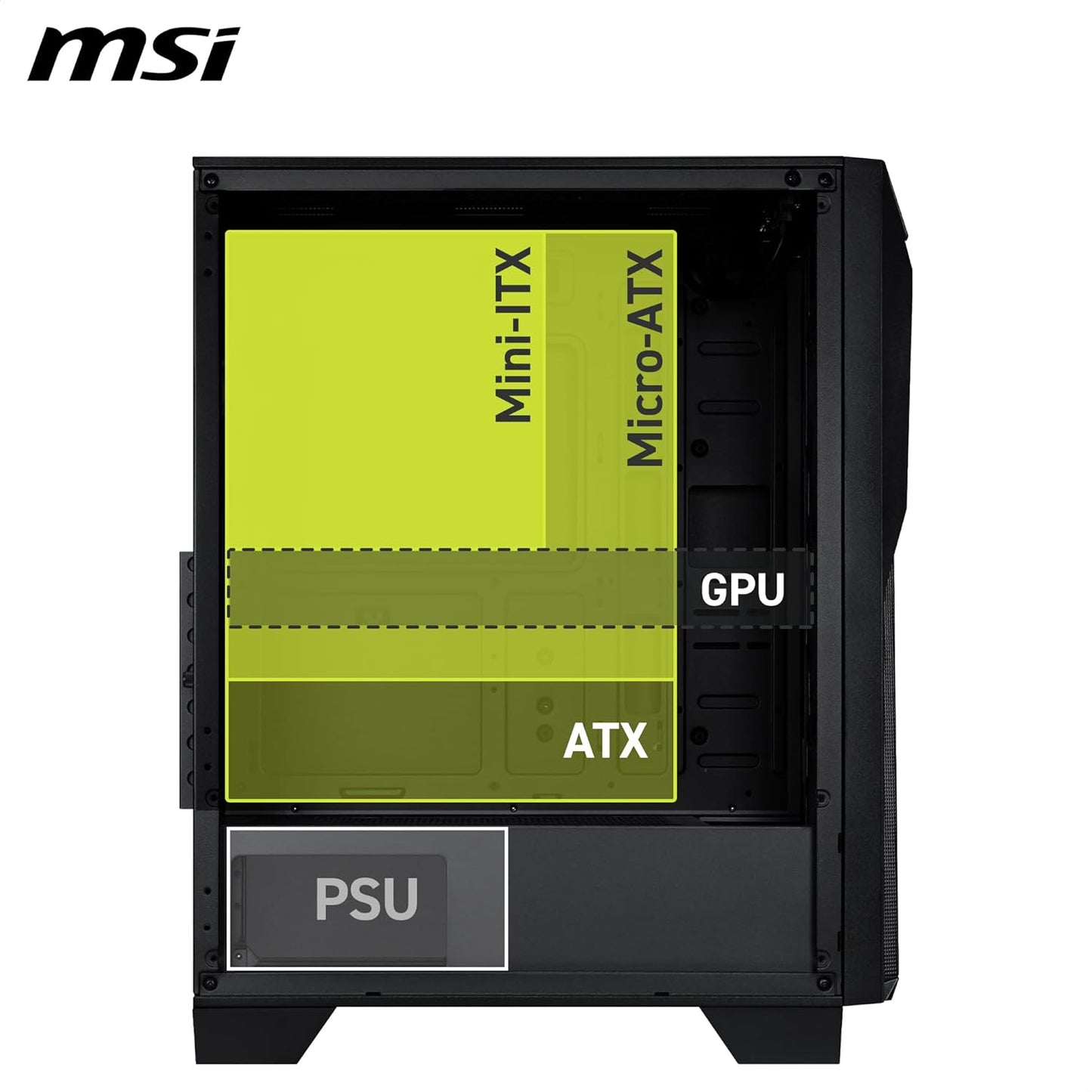 MSI MAG Forge 130A Airflow Mid-Tower Gaming Cabinet | Auto-ARGB Fans