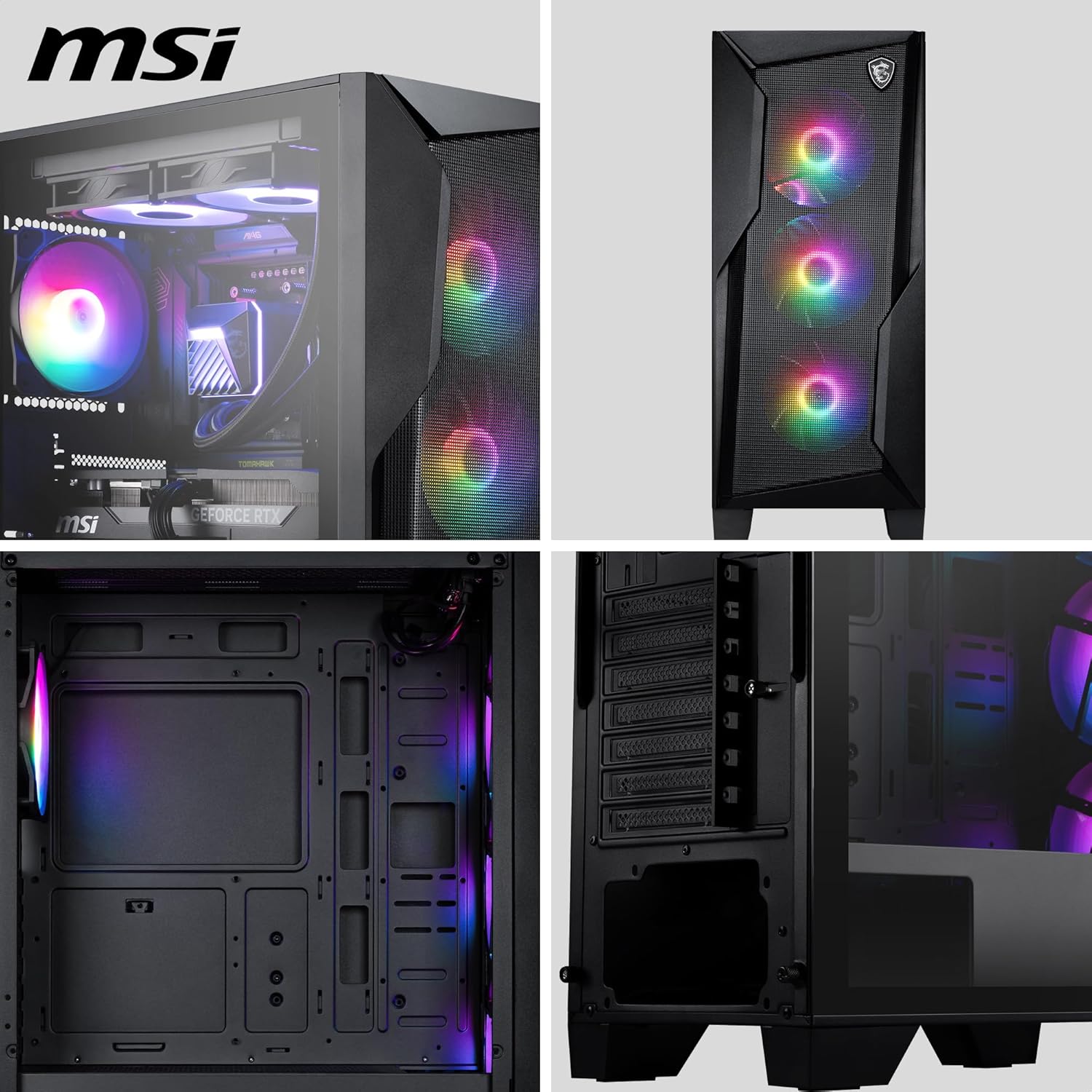 MSI MAG Forge 130A Airflow Mid-Tower Gaming Cabinet | Auto-ARGB Fans