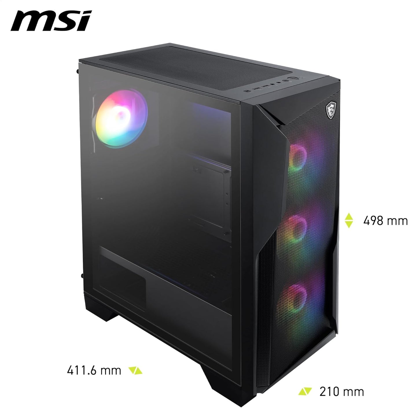 MSI MAG Forge 130A Airflow Mid-Tower Gaming Cabinet | Auto-ARGB Fans
