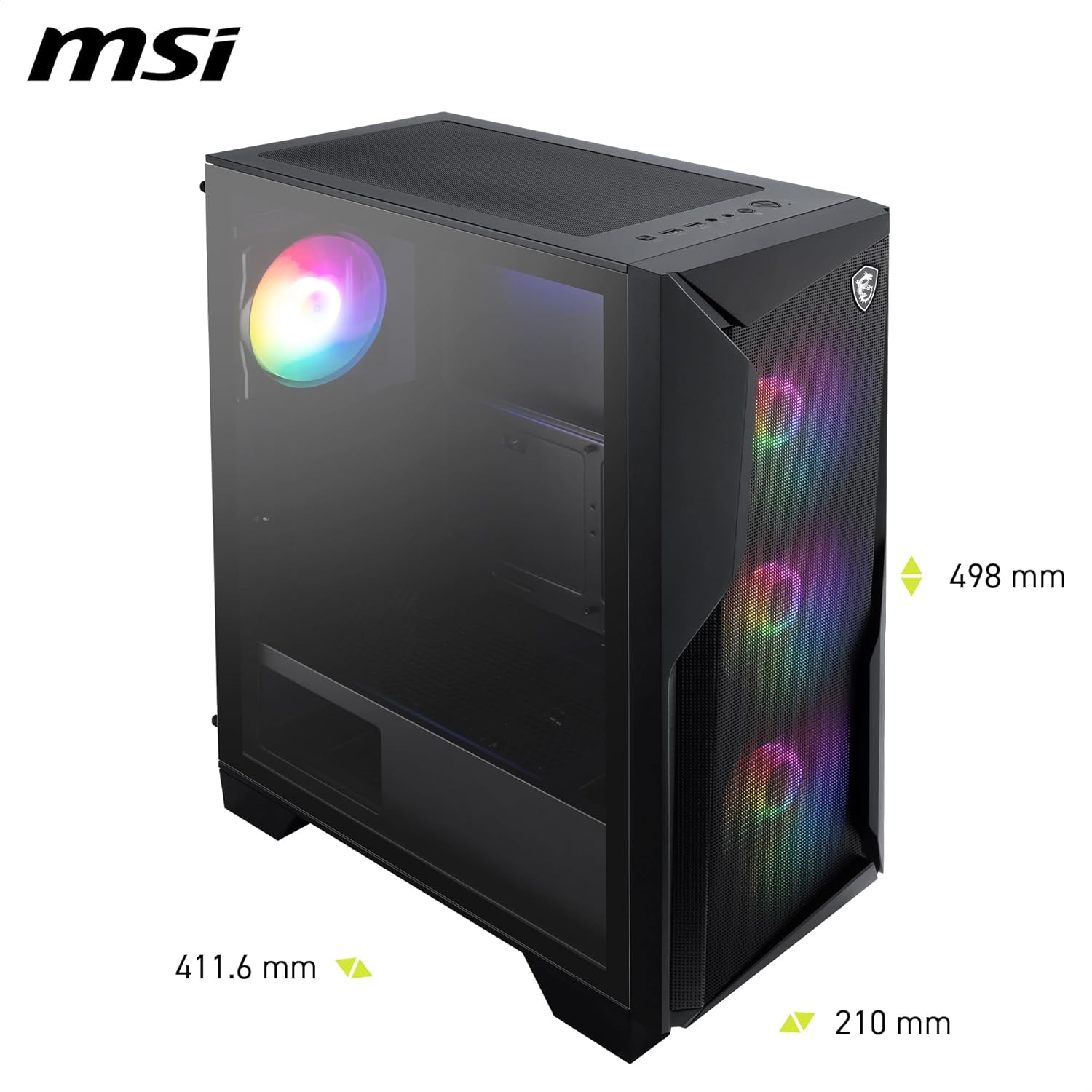 MSI MAG Forge 130A Airflow Mid-Tower Gaming Cabinet | Auto-ARGB Fans