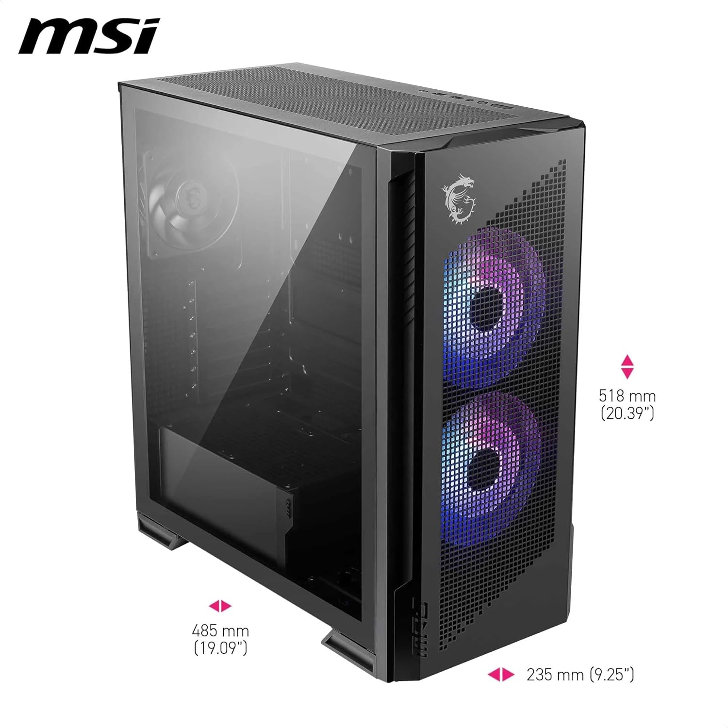 MSI MPG Velox 300R Airflow Mid-Tower Gaming Cabinet | Dual-Layer ARGB Fans