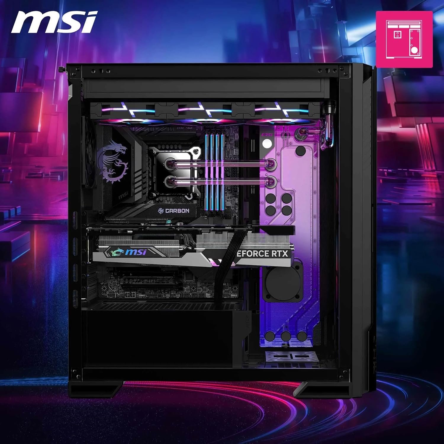 MSI MPG Velox 300R Airflow Mid-Tower Gaming Cabinet | Dual-Layer ARGB Fans