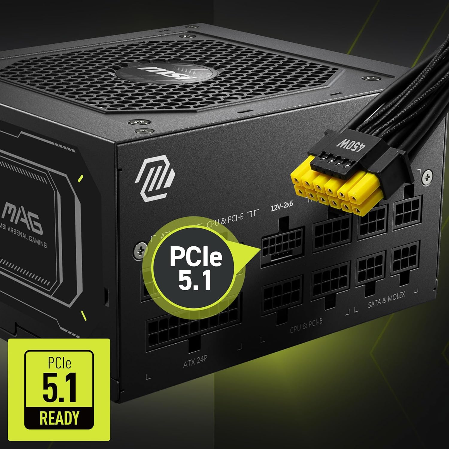 MSI MAG A750GL PCIe 5 Power Supply – 750W 80 Plus Gold ATX 3.1 PSU