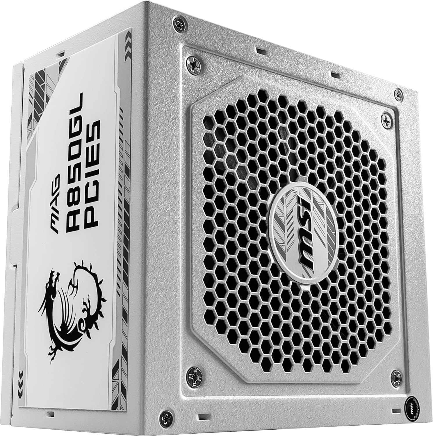 MSI MAG A850GL PCIe 5 White Power Supply – 850W 80 Plus Gold ATX 3.0 PSU