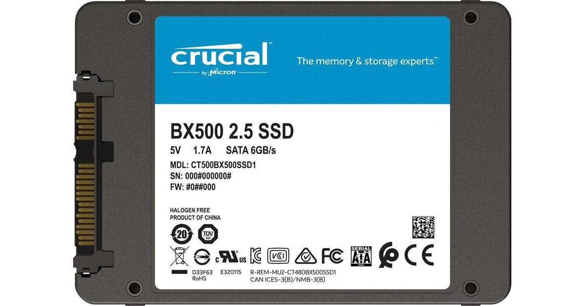 SSD 500GB CRUCIAL BX500