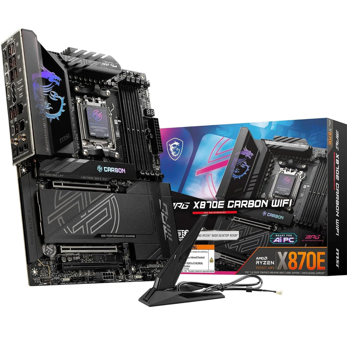 MSI MPG X870E Carbon WiFi Motherboard – ATX | AM5 | DDR5 8400+MHz